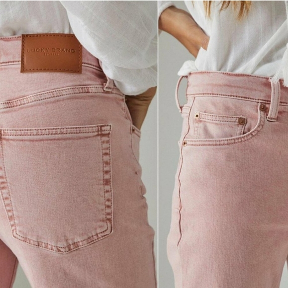 Lucky Brand 90s Loose Fit High Rise Raw Hem Cropped Bottom Fly Vintage - Picture 3 of 9